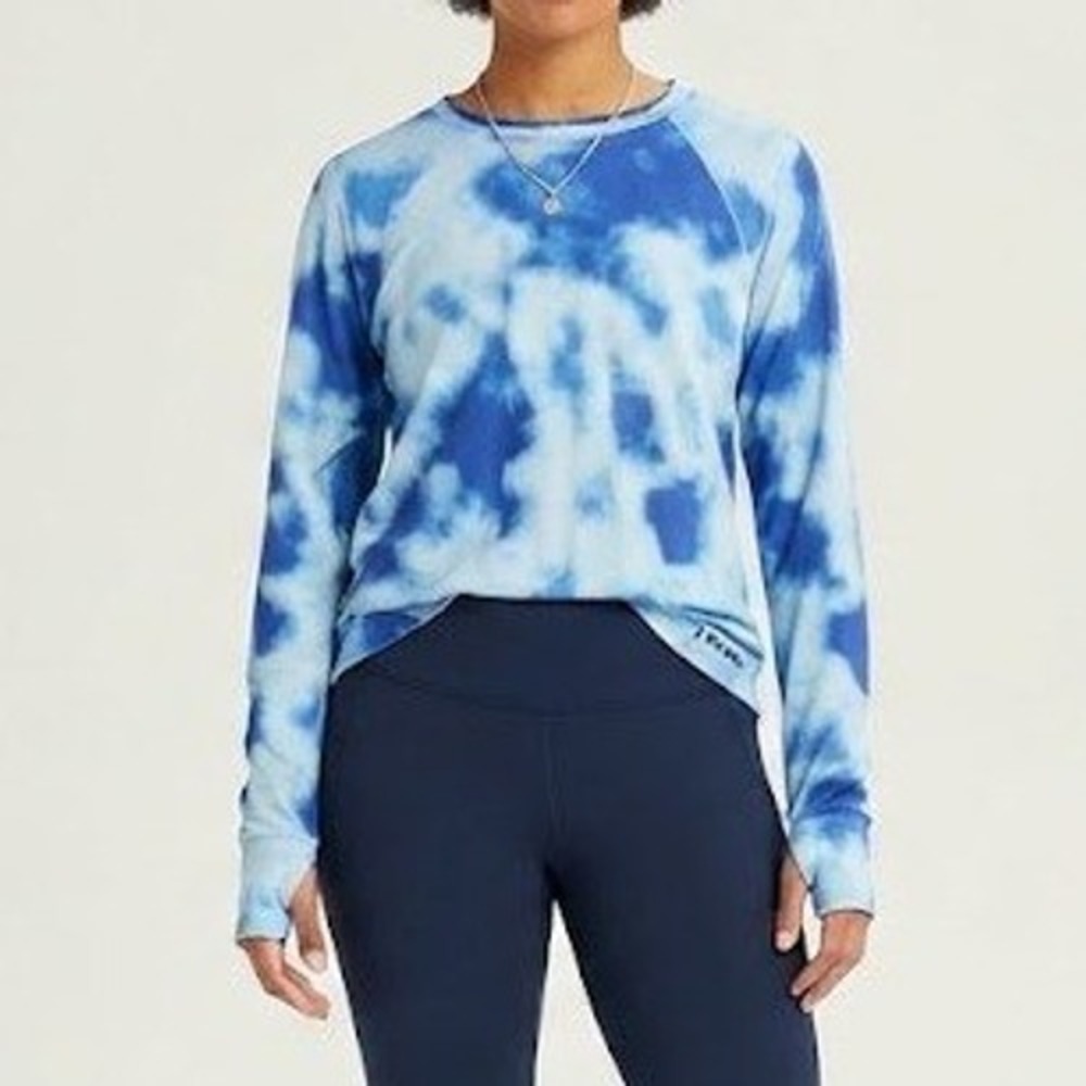 Burton Base Layer Top Womens XXL Blue Tie Dye LTWT X Crew Living Lining Layering